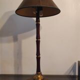 Lampe tripode art déco en bois et laiton signé France Paris