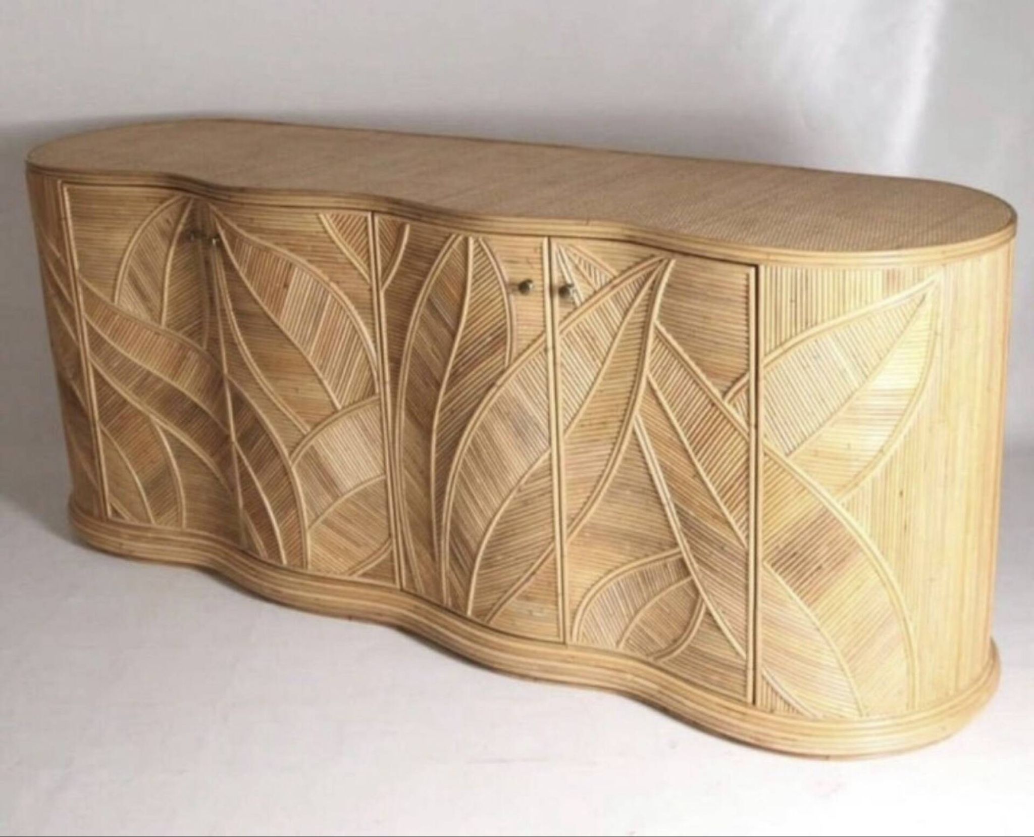 Enfilade « feuilles » en rotin 