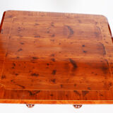 Restored biedermeier dining table, yew-tree, austria, 1830s