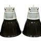 Set of 4 Industrial  Black Enamel Pendant Lamps from Elektrosvit, 1970s