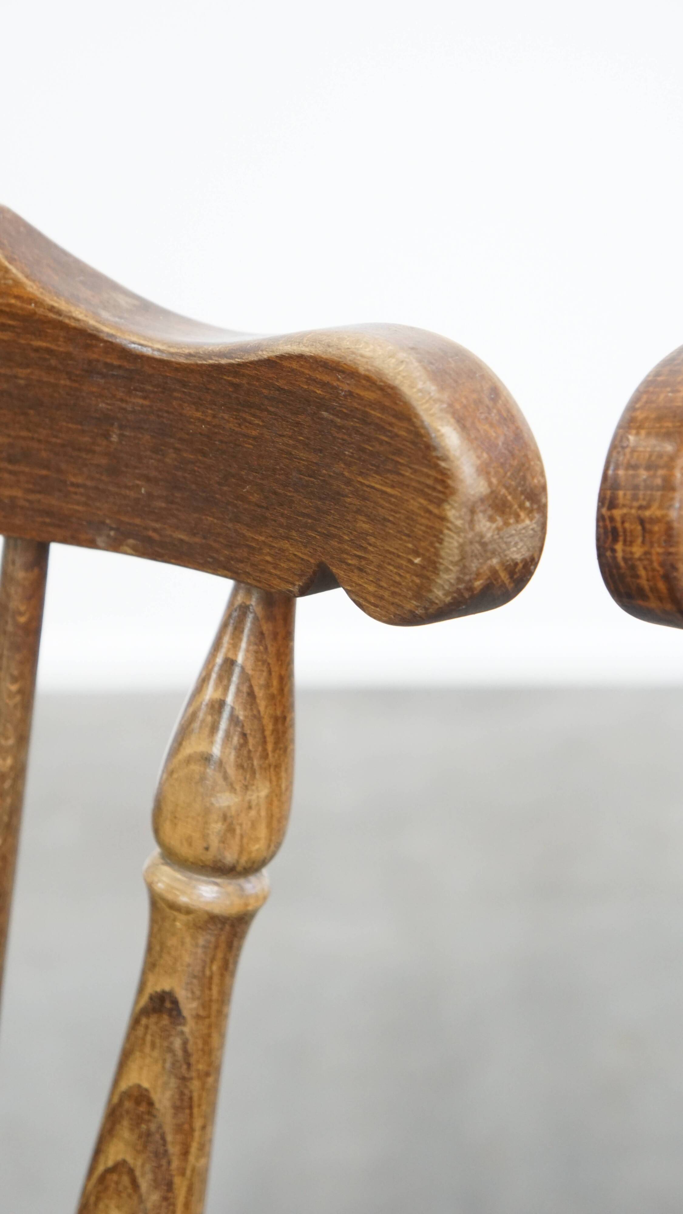 Set of 8 antique wooden spindle chairs