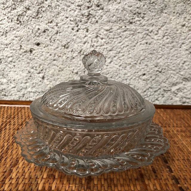 Sucrier Ancien En Verre Cobalt - Hauteur 15 Cm, Diamètre 10 Cm - Vintage - Occasion