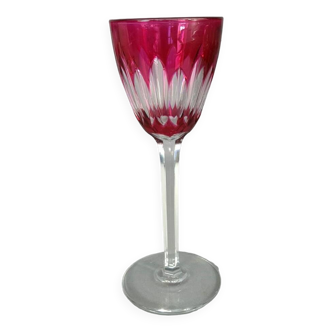 Baccarat: 1 lined crystal wine glass with high leg, 19 cm. 7 available B794