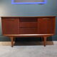 Teak enfilade with 2 sliding doors