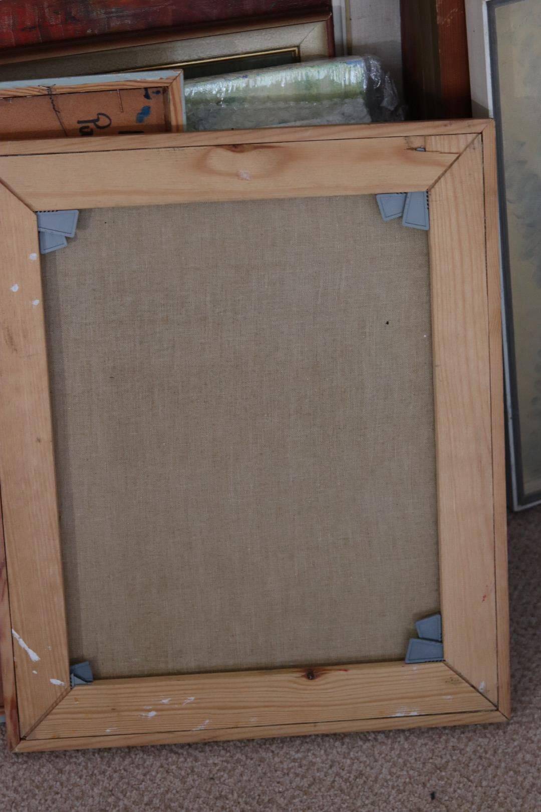Original Swedish Oil on Canvas – “Abstract” by KB – Vintage & Framed  49 ×