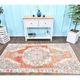Tapis turc en laine orange fait main, années 1970