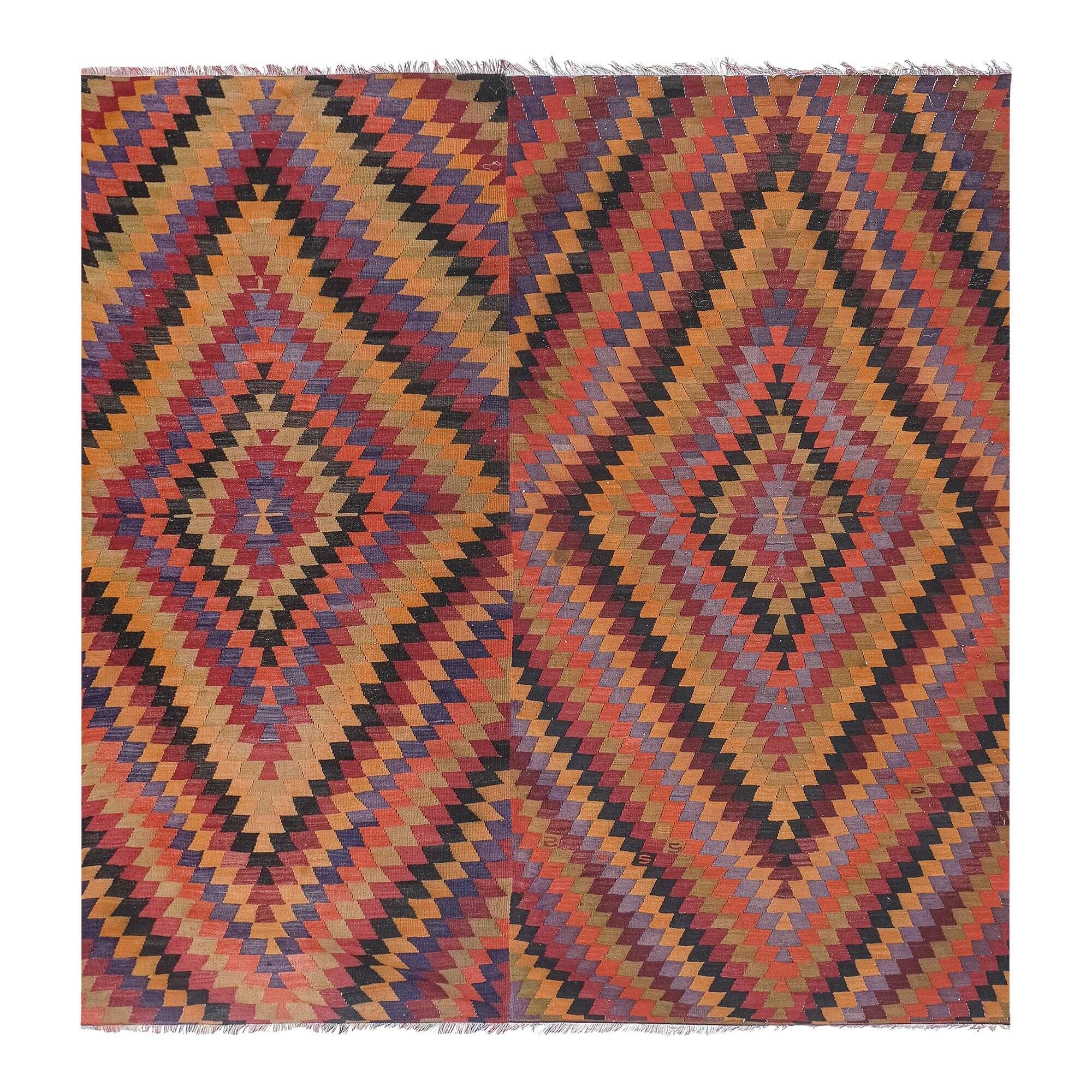 Tapis Kilim turc vintage tissé main