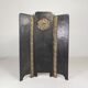 Art Deco screen in steel with brass details, 1930s.