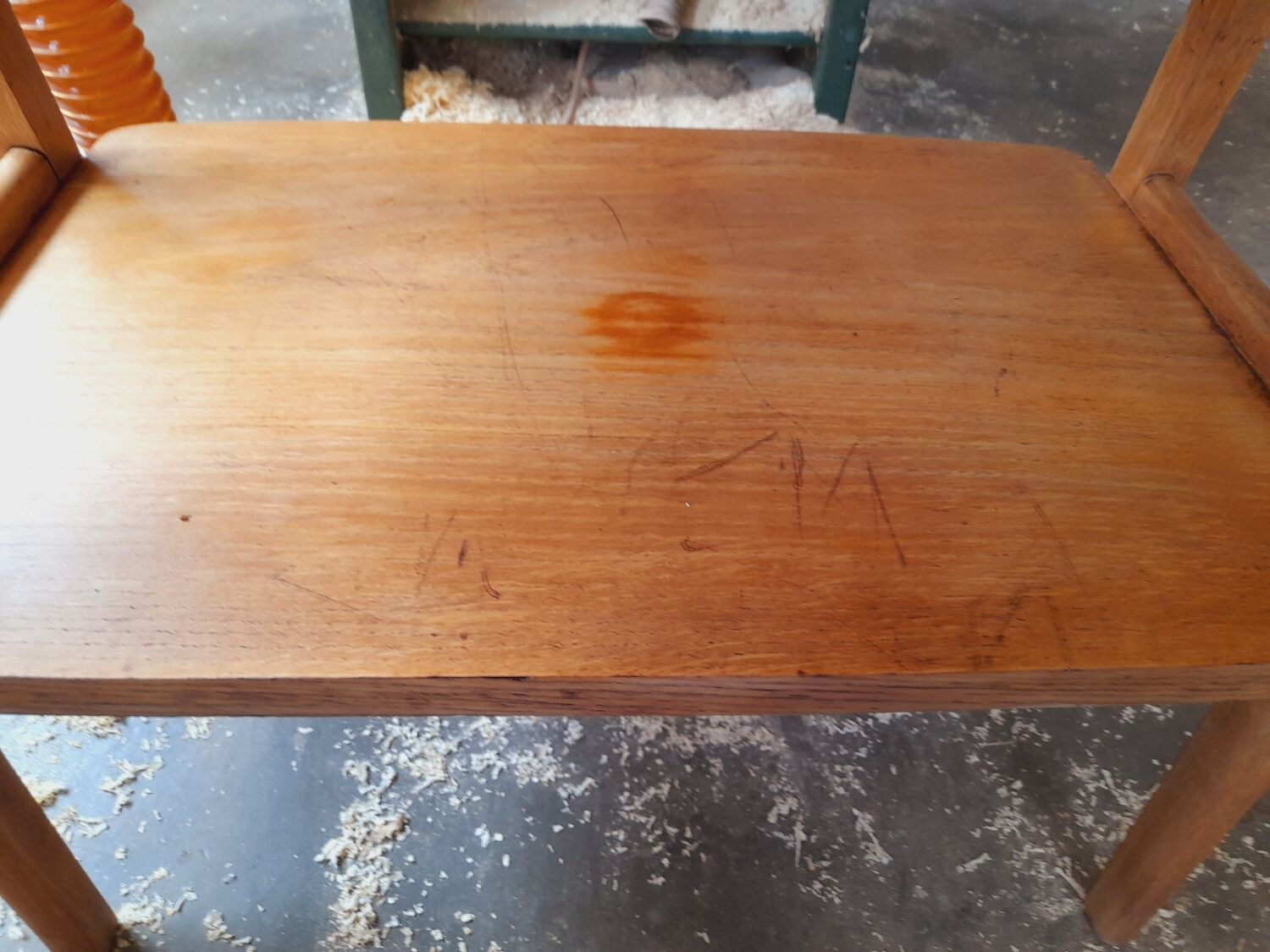 Console oak feet compass