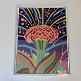 "Futuristic" wool tapestry, framed 70s