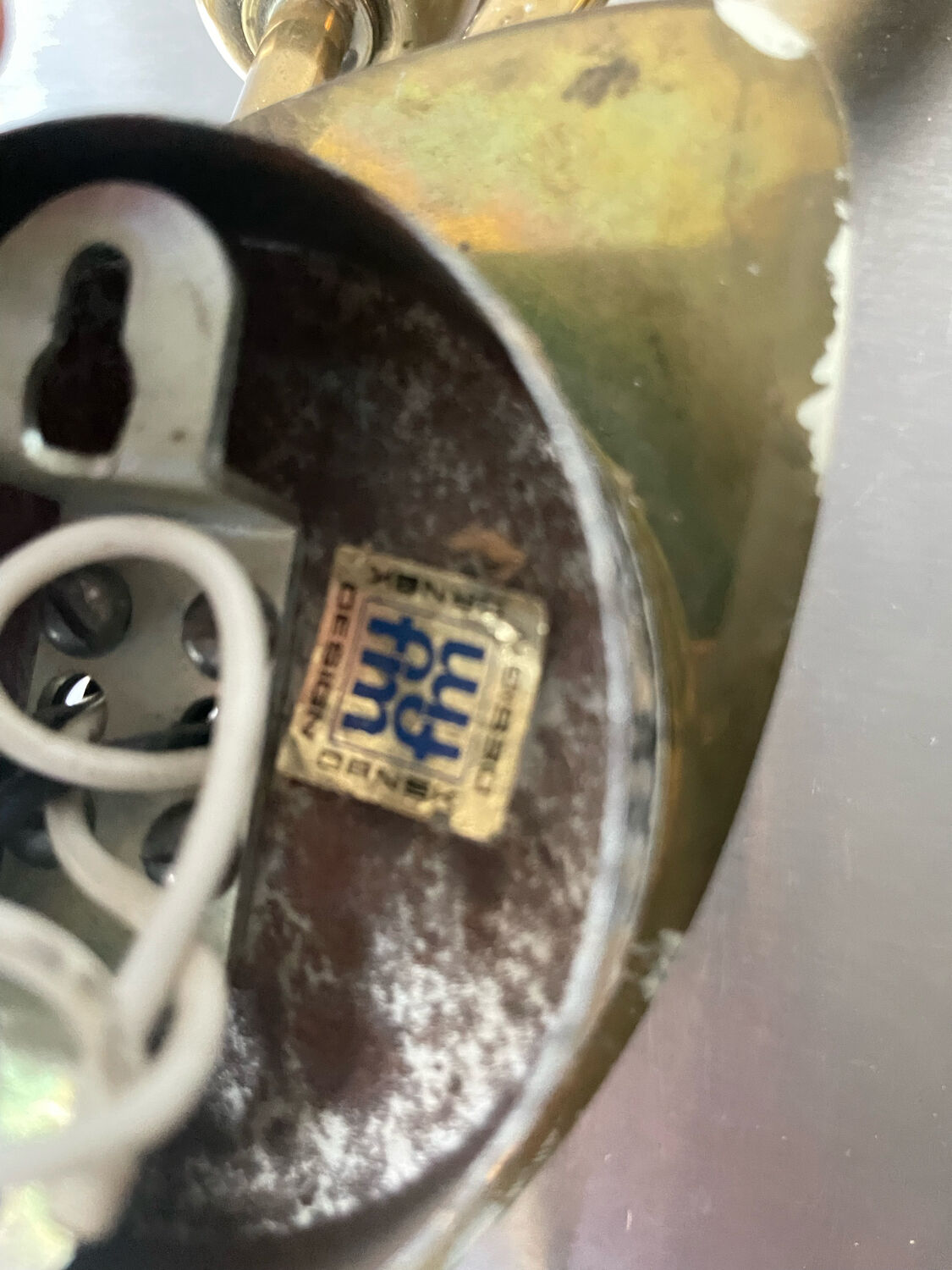 Pair of danish  mcm brass wall lamps sconces by fog & mørup