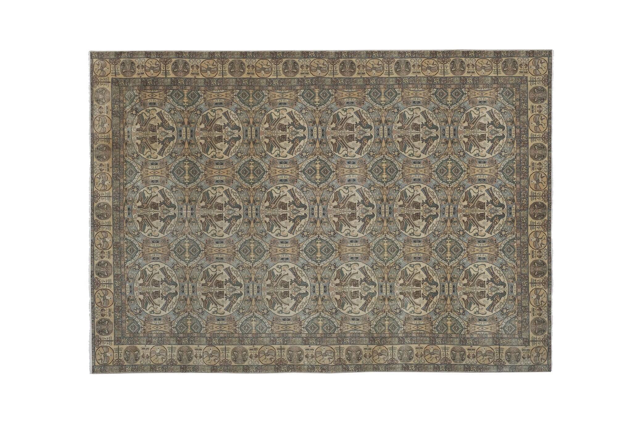 Vintage Turkish carpet handmade 194x276 cm