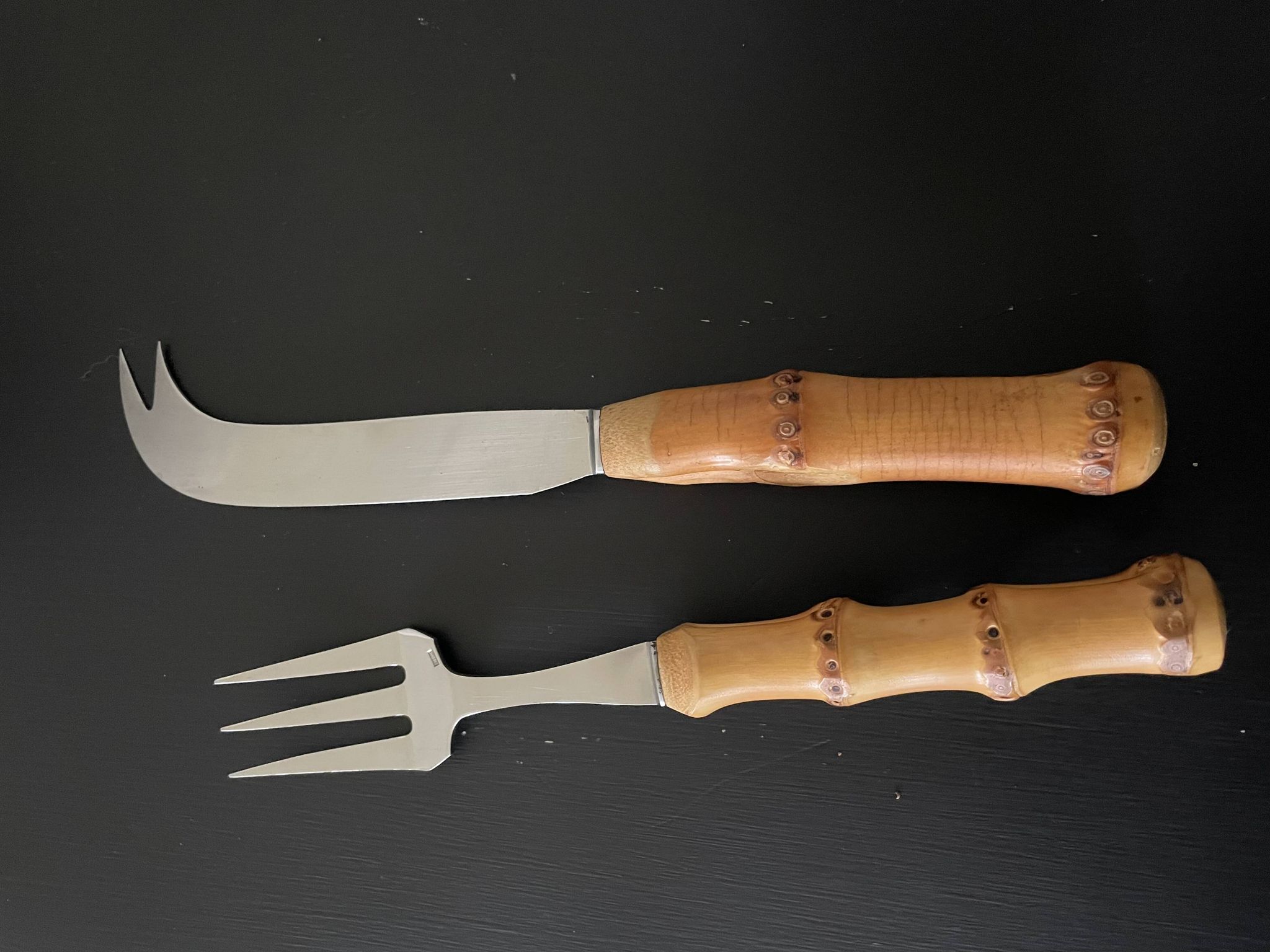 Bamboo handle cheese serving cutlery