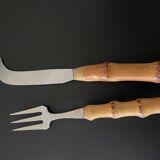Bamboo handle cheese serving cutlery