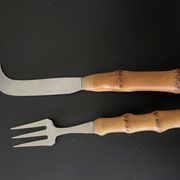 Bamboo handle cheese serving cutlery