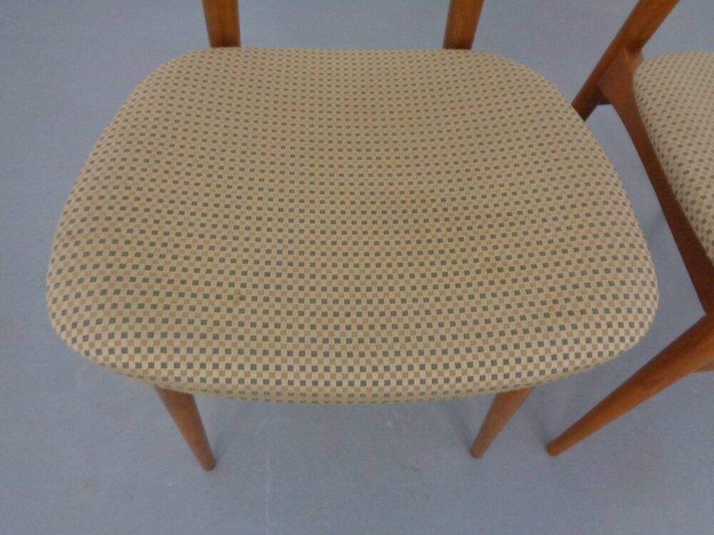 Dining Chairs in Walnut & Beech, 1960s, Set of 3