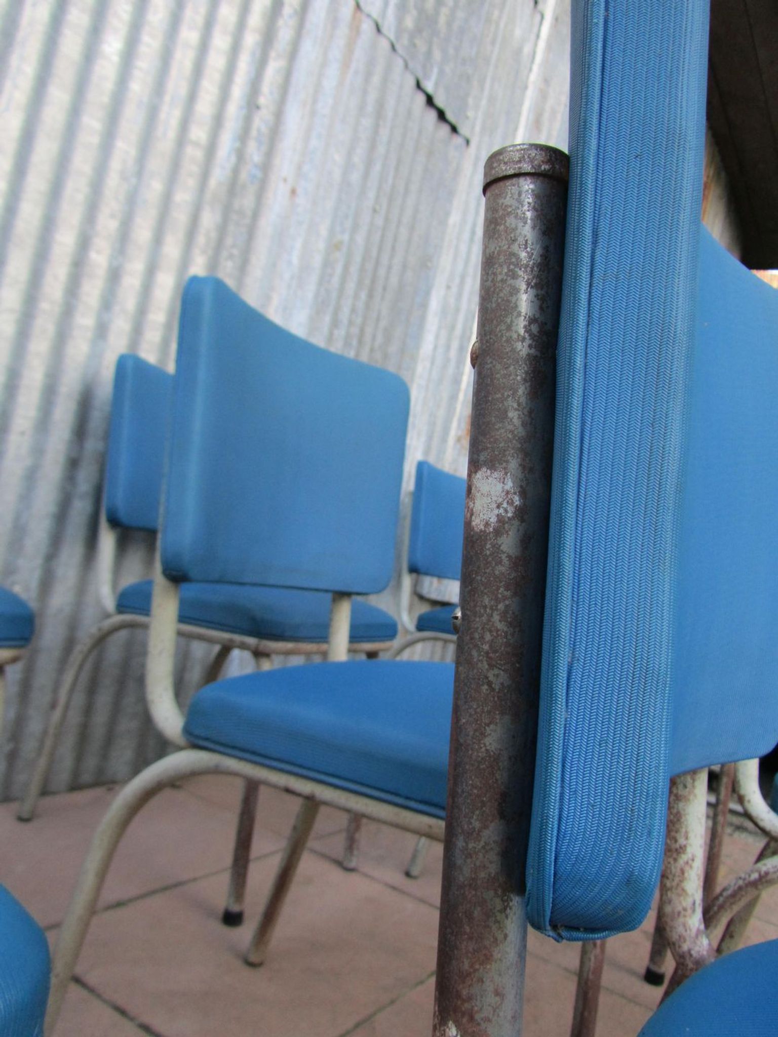 Set of 9 original Tubax chairs attributed to Willy Van Der Meeren, Belgium, 1950s