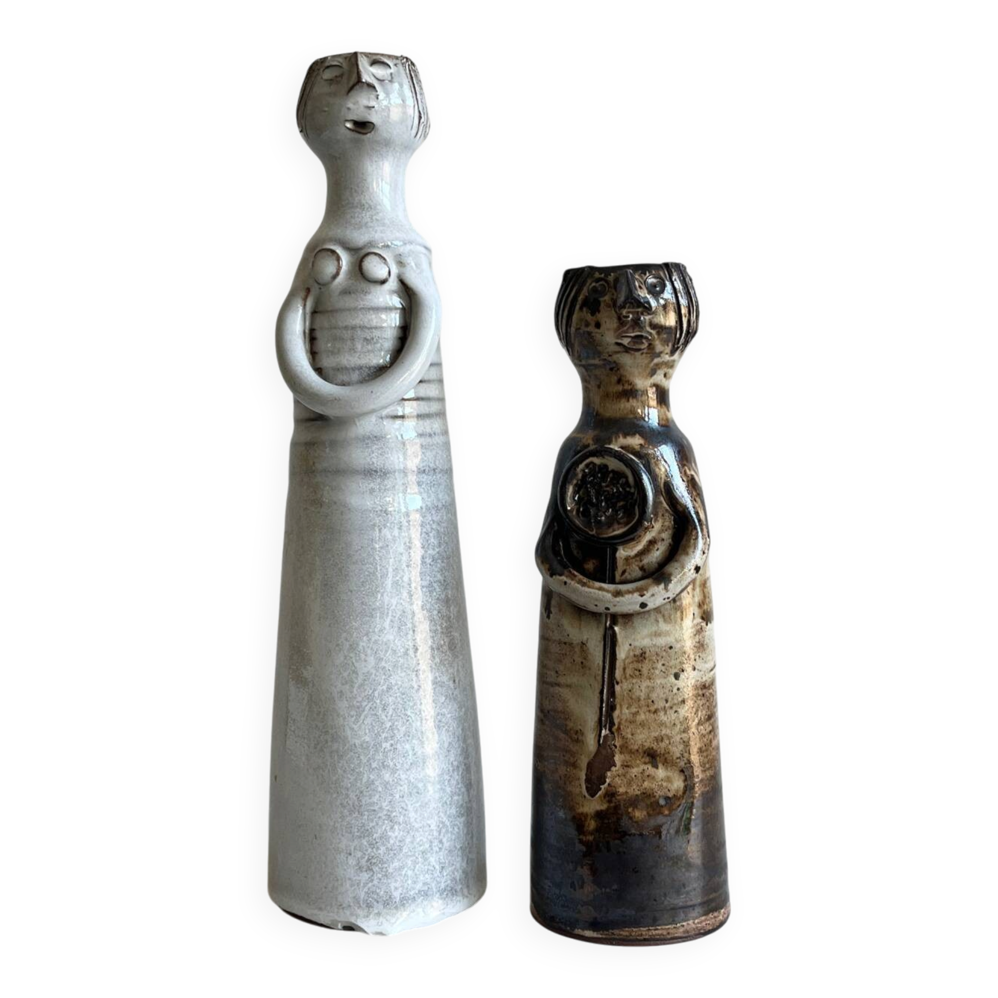 Pair of anthropomorphic soliflore vases by Jacques Pouchain
