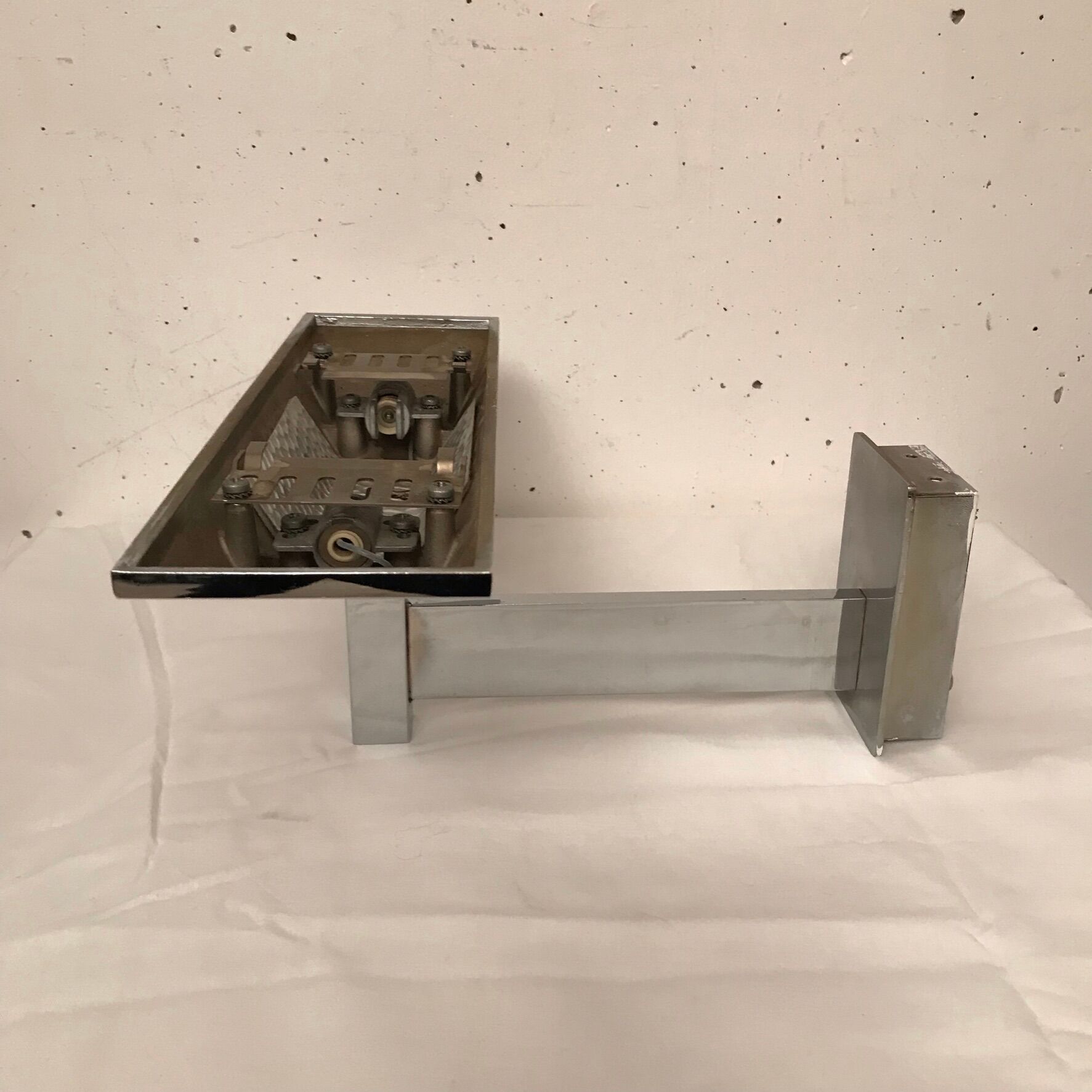 Pair of light glass wall lamps, Pierre Disderot 1982