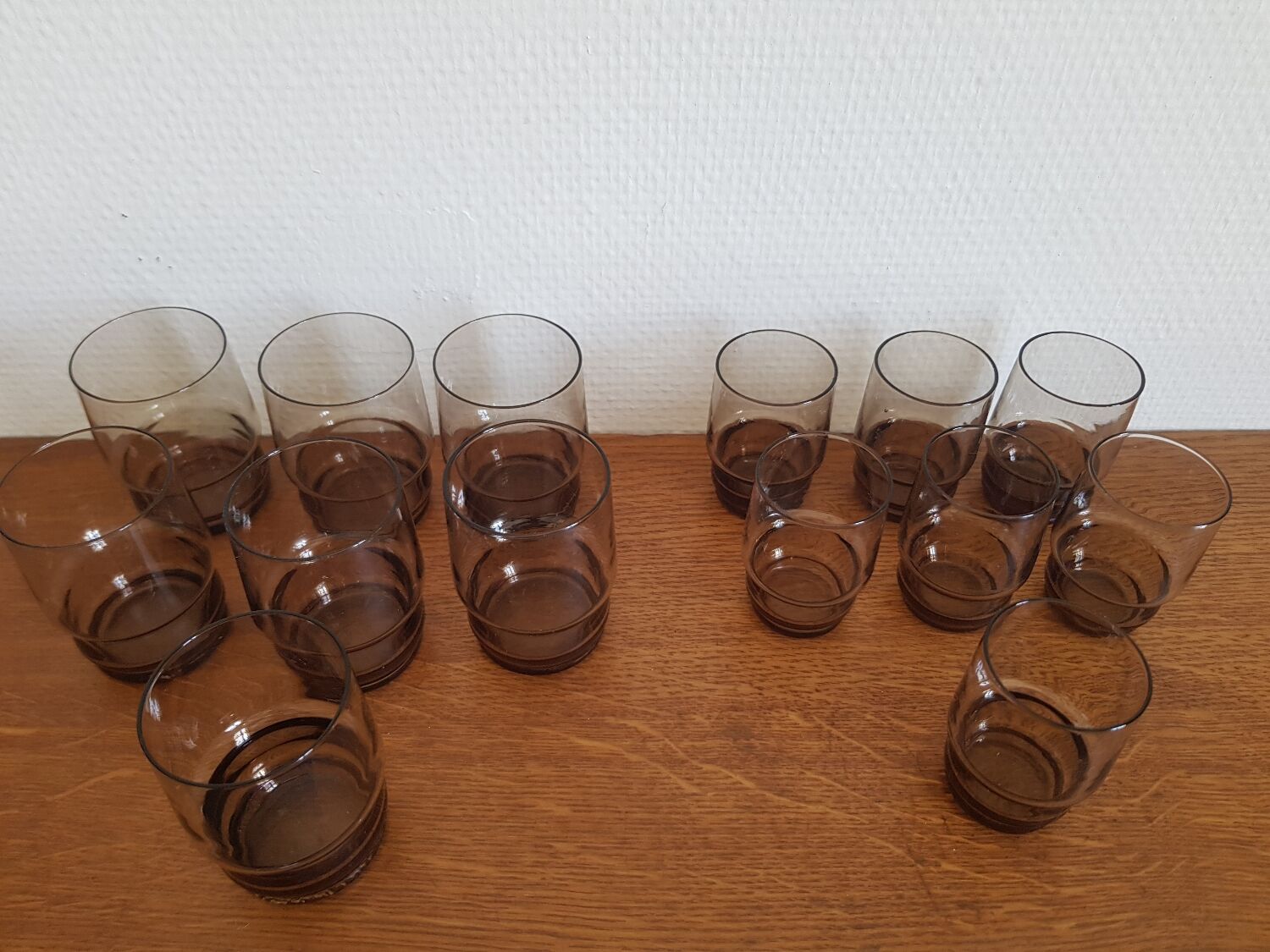 Lot De 7 Verres De Table – Transparent – Verre Sans Pied – Occasion