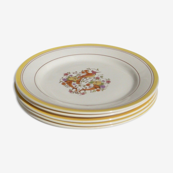 Set de 5 assiettes oiseau Boch la Louvière