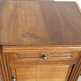 High bedside table made entirely of solid walnut