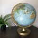 Globe Earth Scanglobe 1960 in relief, paper map and brass footing