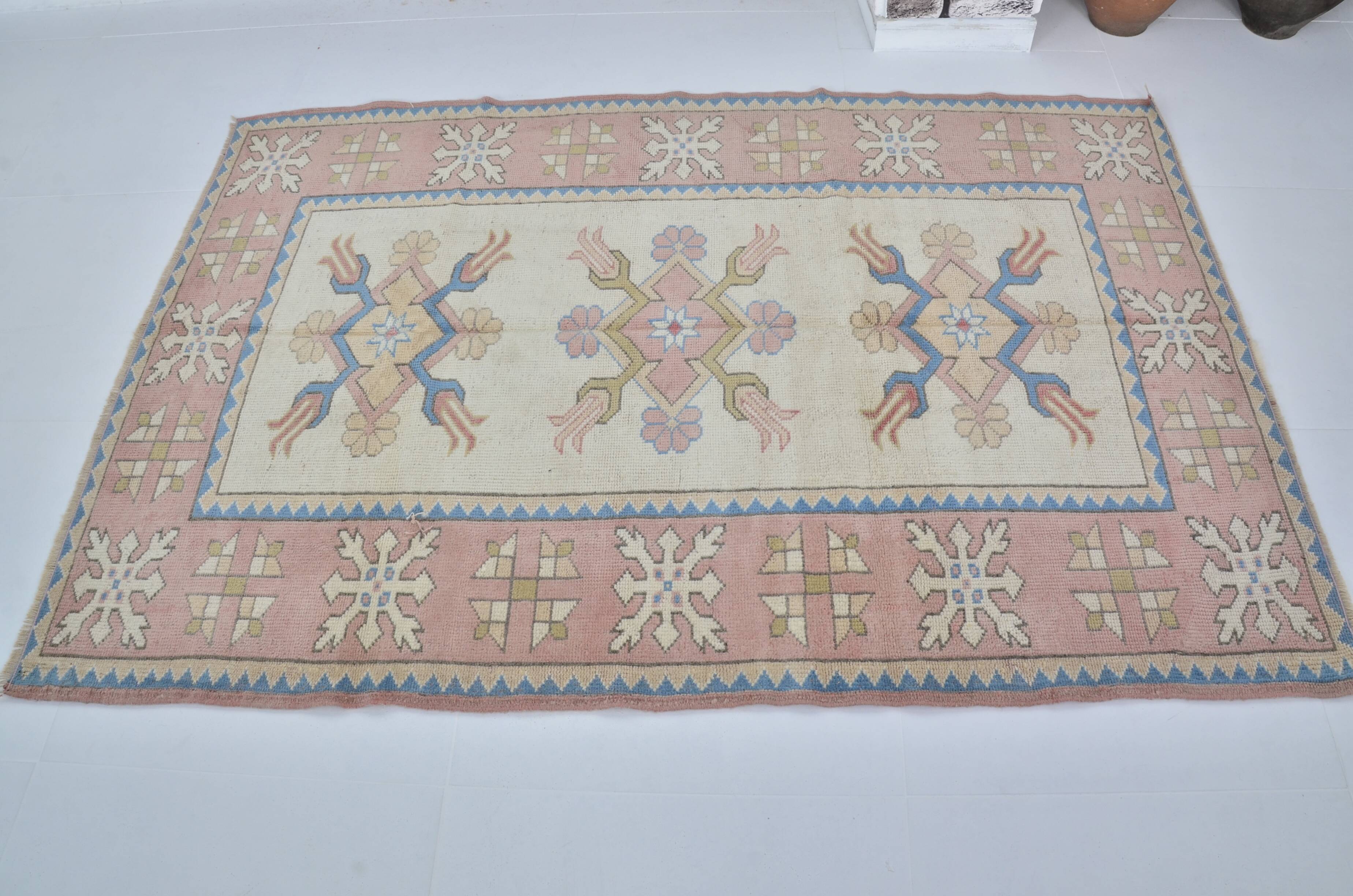 Oushak Handknotted Vintage Rug sku 2413