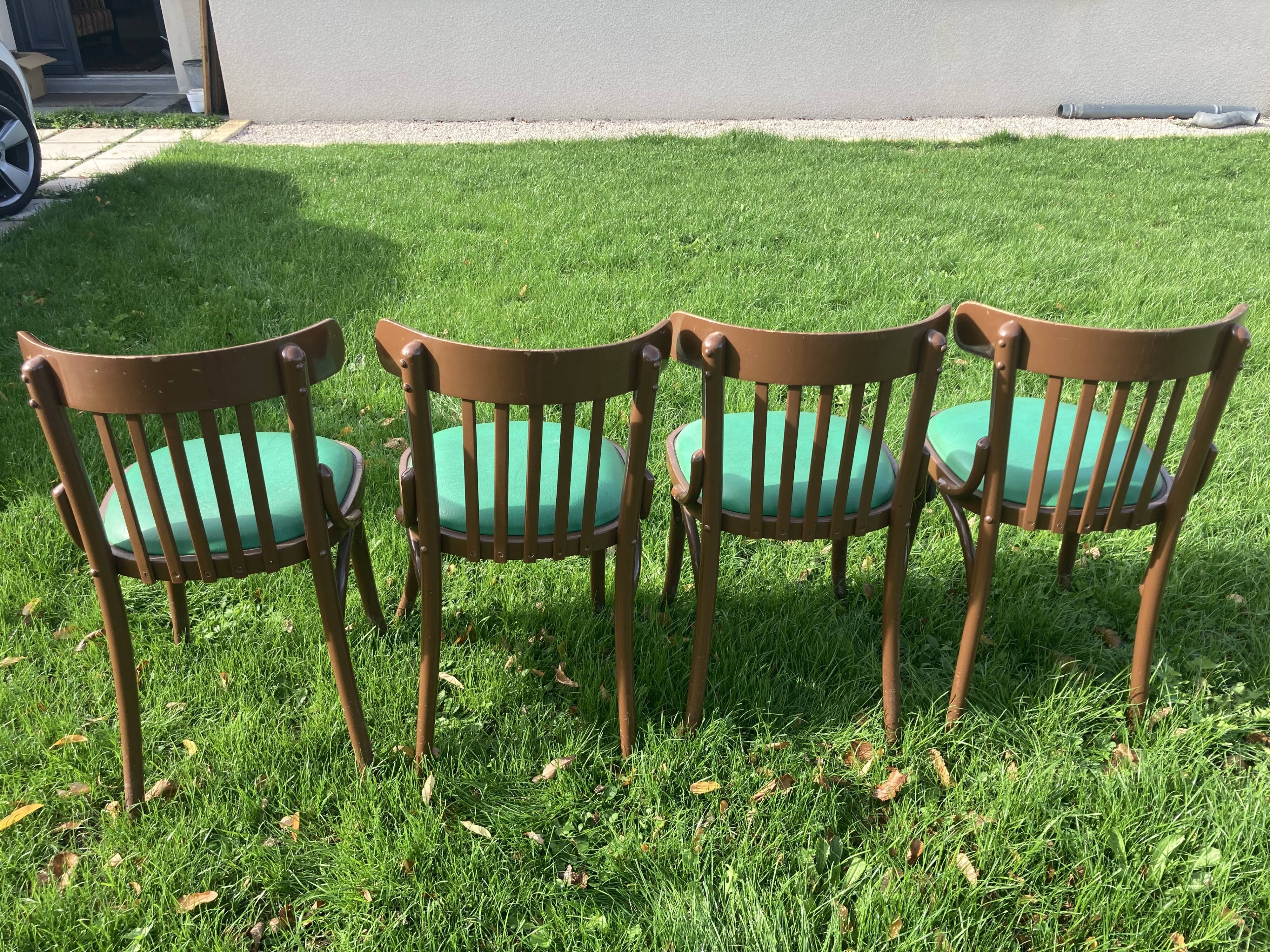 4 chairs bistro skaï vert