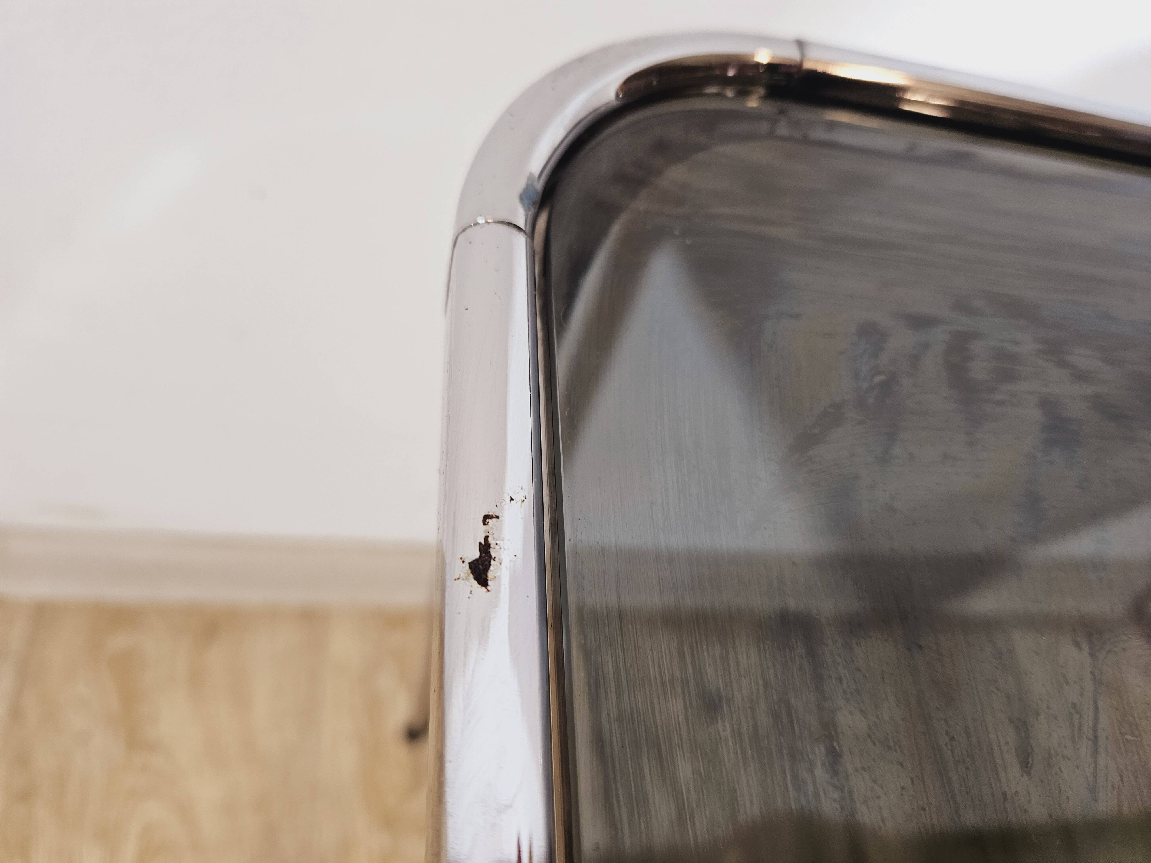 Mid-Century Modern Coffee Table – Chrome and Smoked Glass, Italy, 1970s.