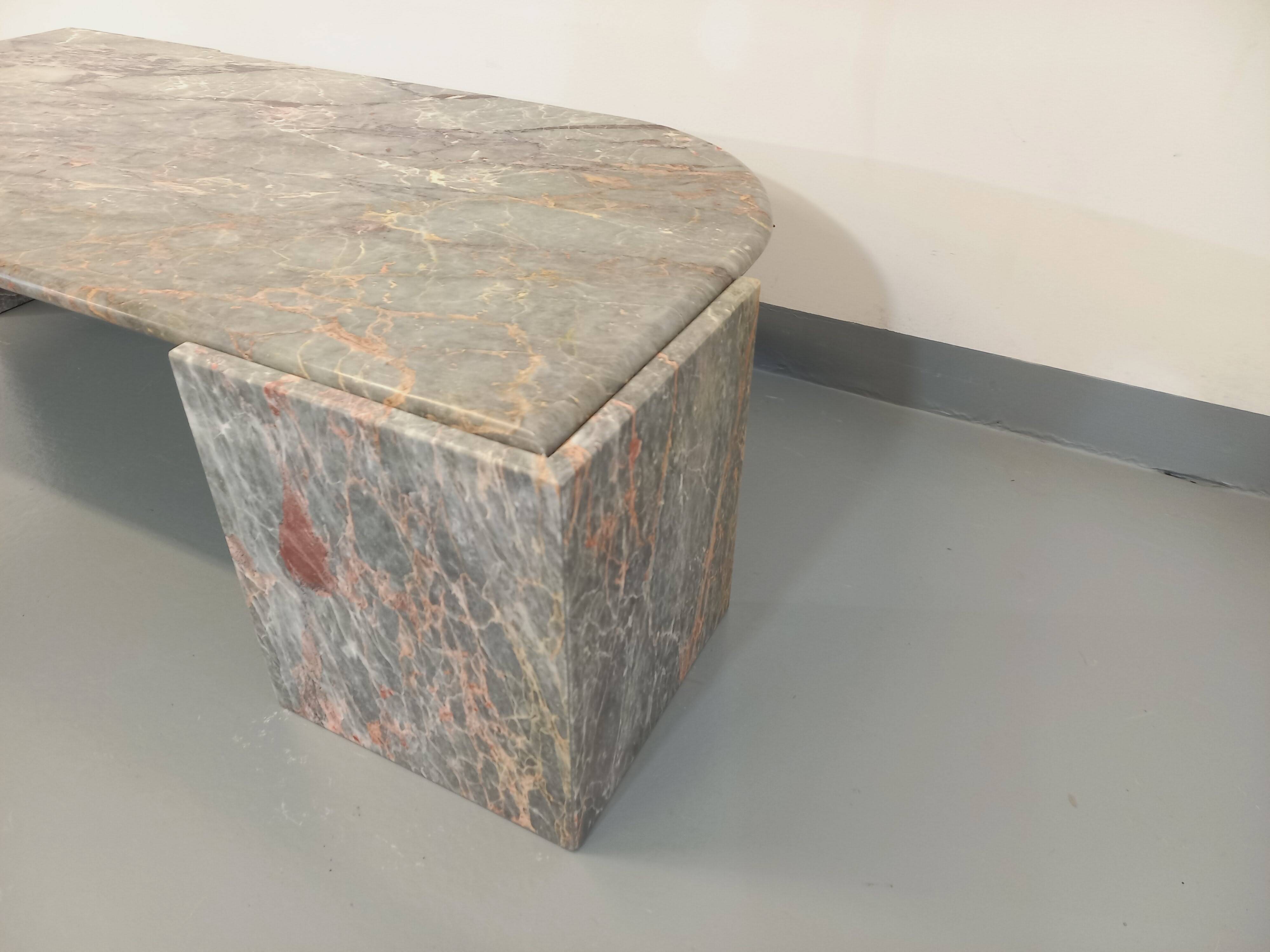 Vintage gray marble coffee table from the 70s