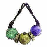 Fishing floats made of blown glass, cork, and rope. France, 1960s.