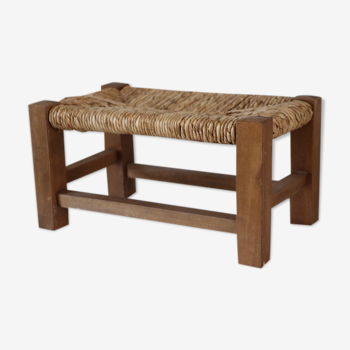 Tabouret paille et bois