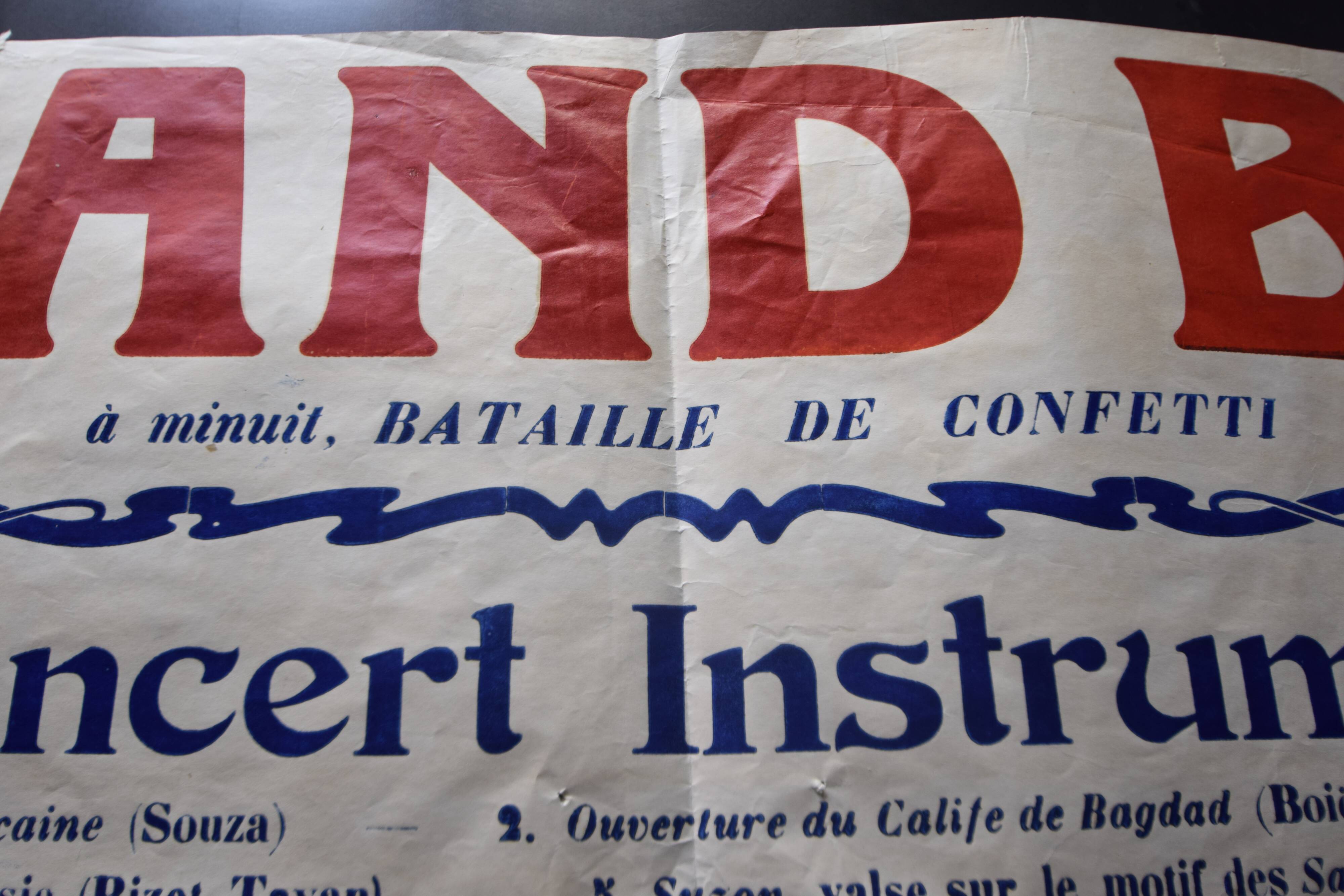 Poster "Grand Ball - Great Cycling Race" - Gironde - 1930s