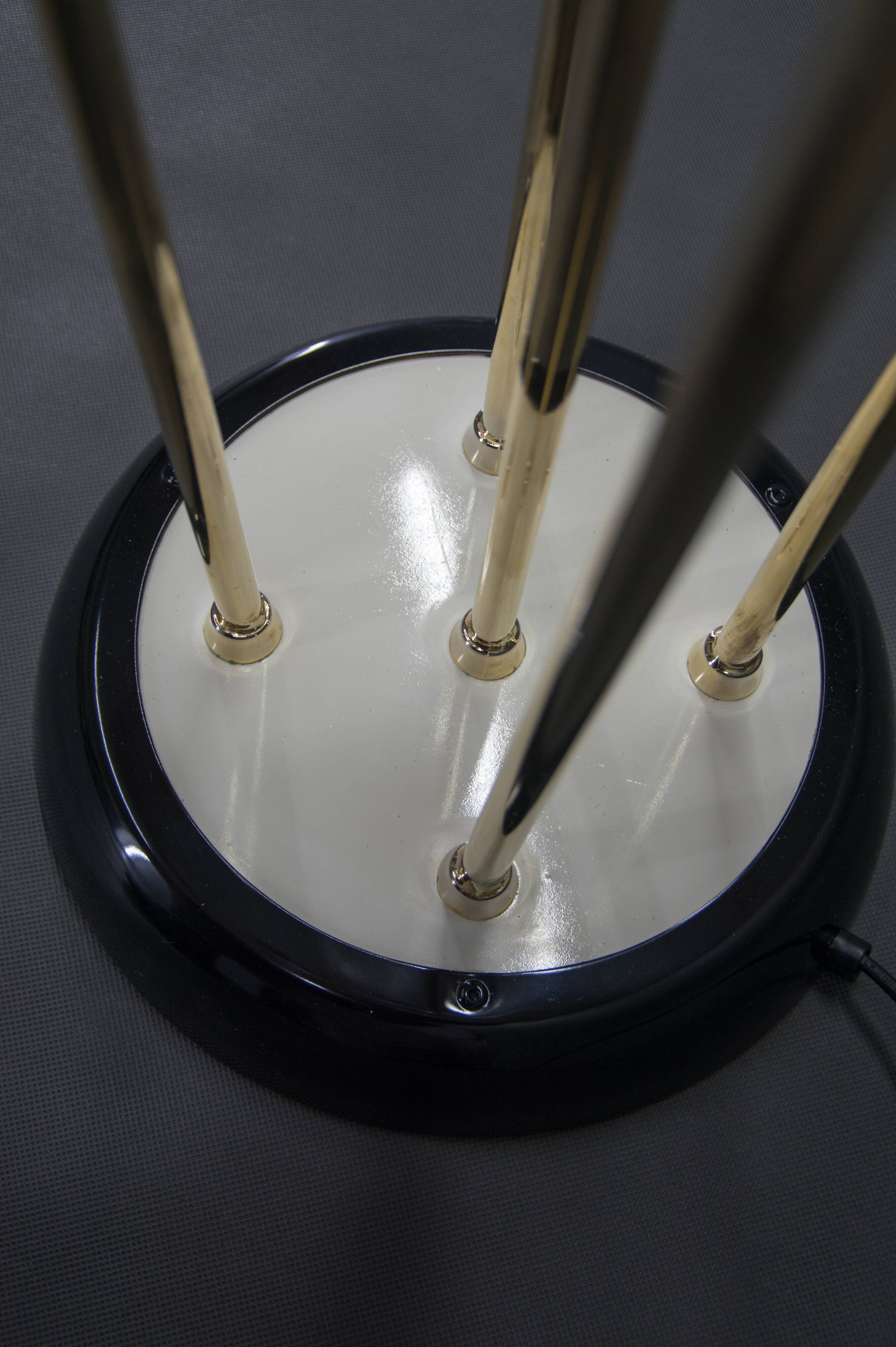 Mid-Century Modern Reed Floor Lamp Murano Glass Metal by Mazzega, Italy, 1970s