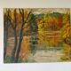 Vintage oil painting on canvas signed Cannaut Utz – autumn landscape