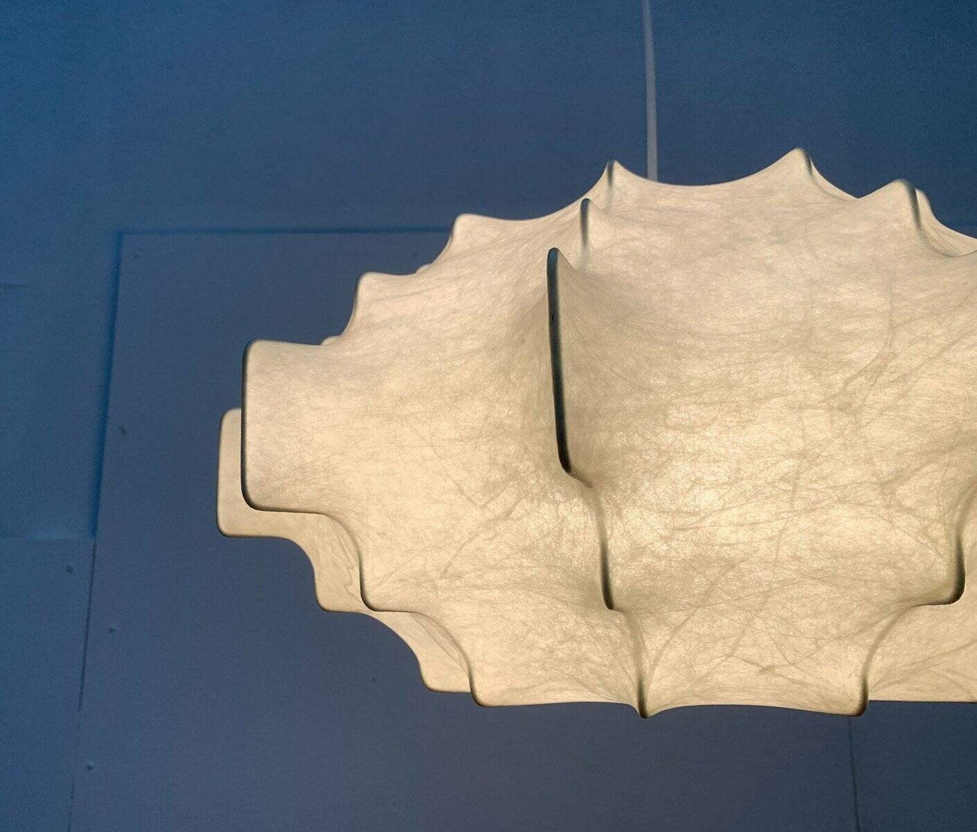 German suspended lamp Cocoon modern mid-century by Friedel Wauer for Goldkant Leuchten, 1960s