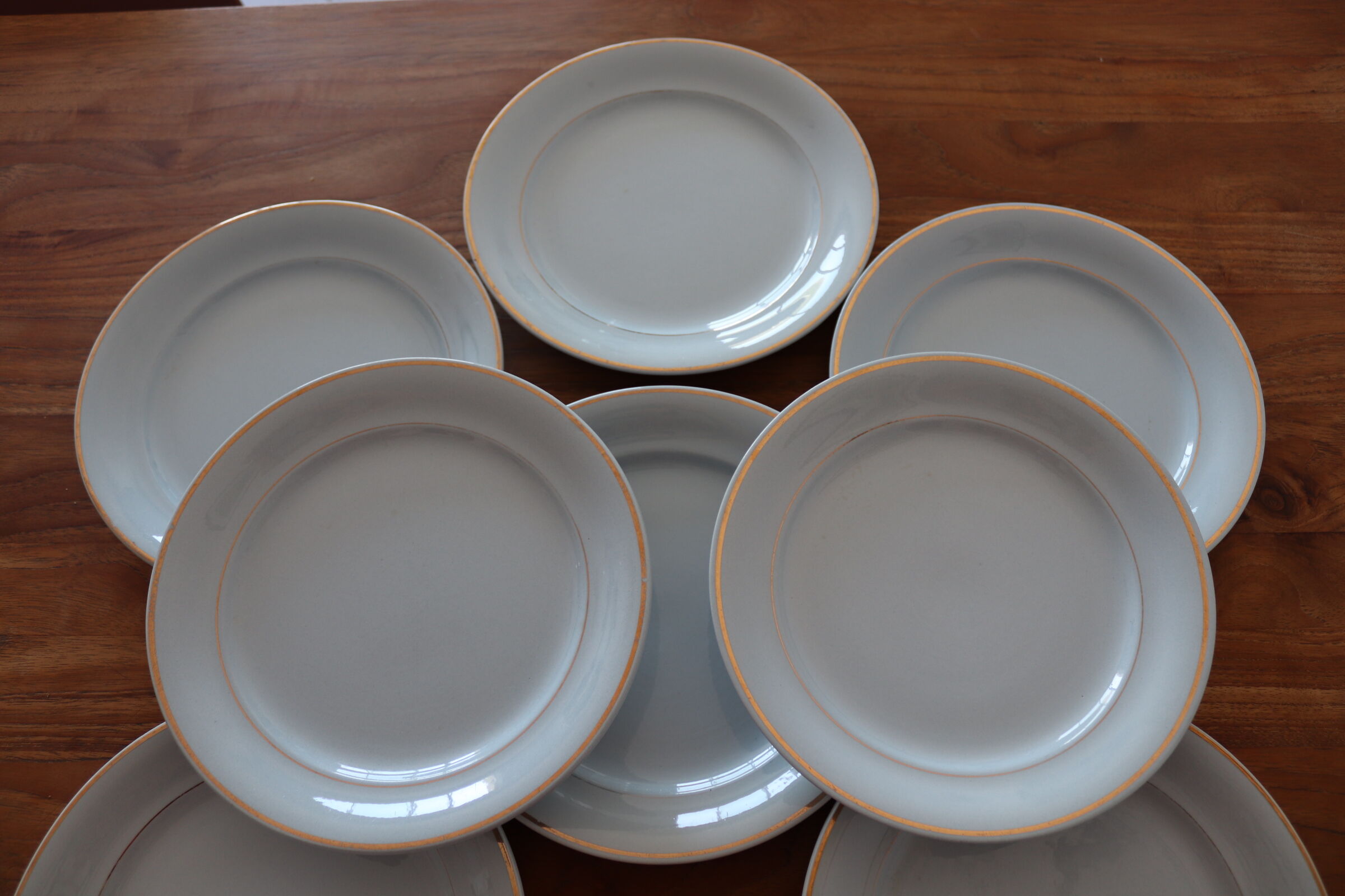 Set of 6 flat plates Villeroy and Boch Mettlach, Lucien Engel