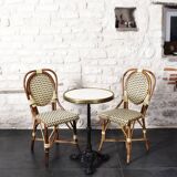 Parisian bistro table and chairs.