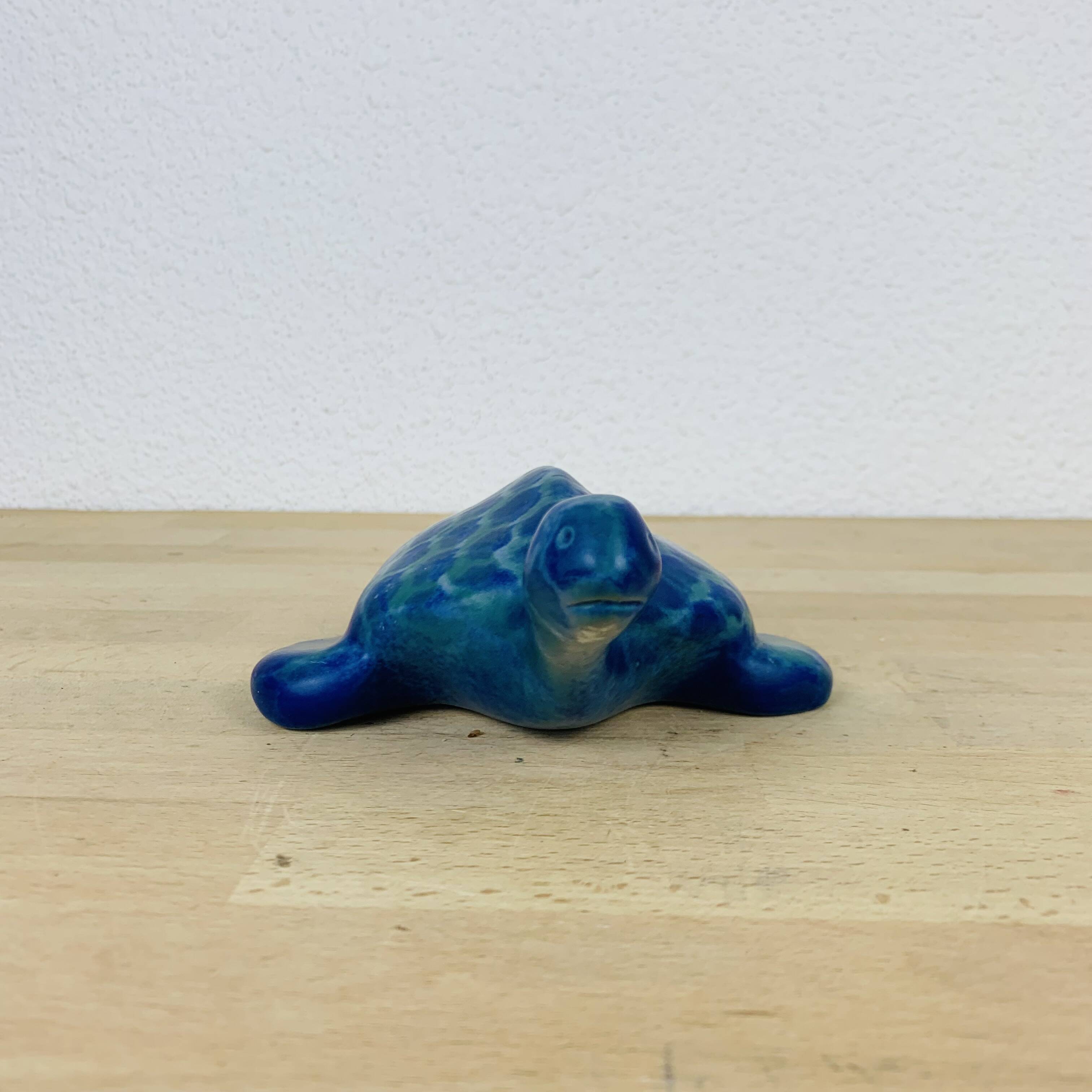 Blue ceramic turtle