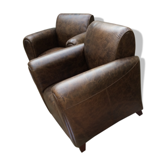 Paire de fauteuils clubs