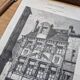 Gravure Vintage Dijon, la maison des Cariatides. 1881