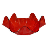 Red plexiglass fruit basket from the 70s