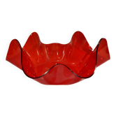 Corbeille à fruits en plexiglass rouge année 70