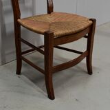 Chaise à langer paillée en merisier, époque directoire - 1ère partie du xixe
