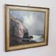 Seascape With Cliffs, Oil On Canvas, Italy, 20th Century