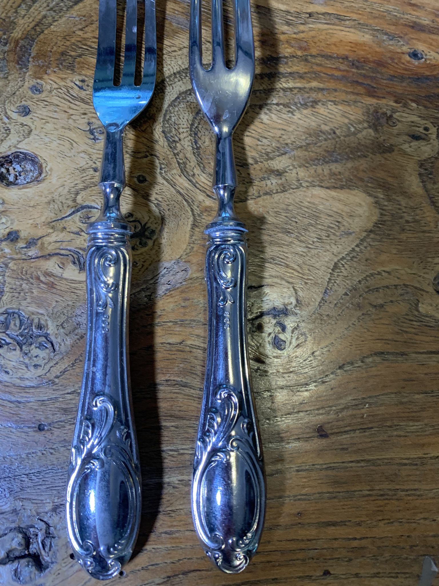 Dessert cutlery service consisting of 11 pieces hallmark 800 worked old and collector