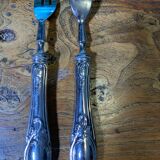Dessert cutlery service consisting of 11 pieces hallmark 800 worked old and collector