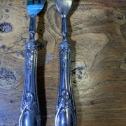 Dessert cutlery service consisting of 11 pieces hallmark 800 worked old and collector
