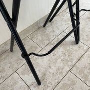 2 tabourets de bar pliable des années 90 bois et métal noir